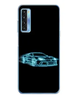 Чохол для TCL 20L Plus з картинкою «Неоновий контур Lamborghini»