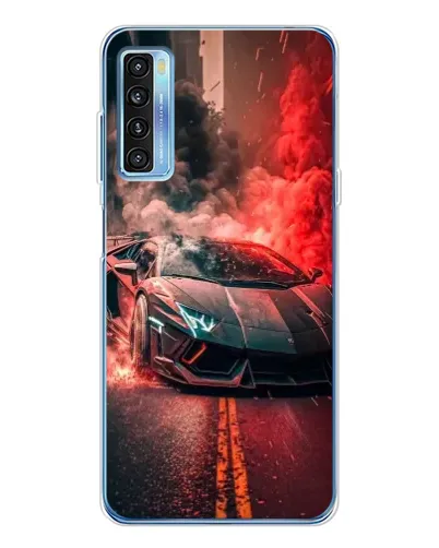 Чохол для TCL 20L Plus з картинкою «Lamborghini червоний дим»