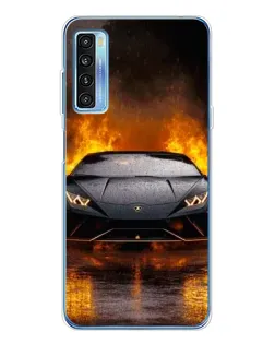 Чохол для TCL 20L Plus з картинкою «Lamborghini у вогні»