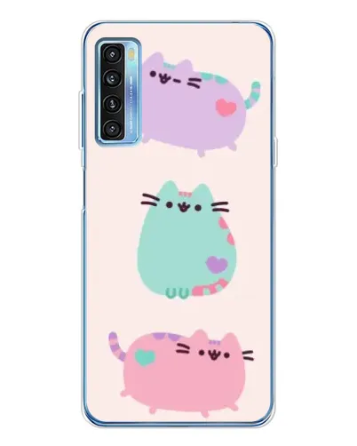 Чохол для TCL 20L Plus з картинкою «Pusheen тріо»