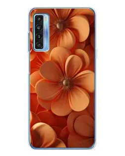 Чохол для TCL 20L Plus з картинкою «Помаранчева макро квітка»