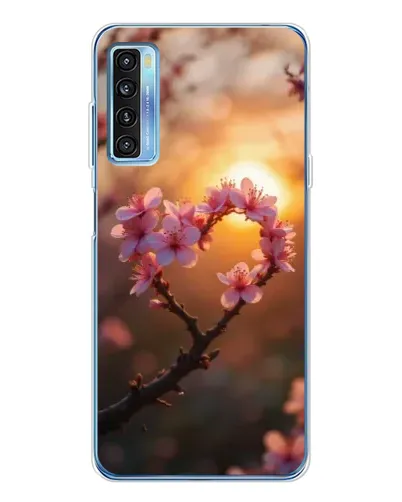Чохол для TCL 20L Plus з картинкою «Рожевий цвіт сердечко на тлі заходу» Чохол для TCL 20L Plus з картинкою «Рожевий цвіт сердечко на тлі заходу»