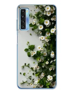 Чохол для TCL 20L Plus з картинкою «Гілка дрібних білих квітів»