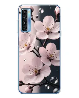 Чохол для TCL 20L Plus з картинкою «Ніжня сакура та краплі»