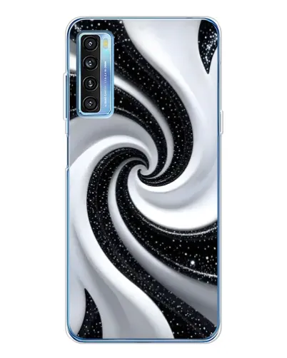 Чохол для TCL 20L Plus з картинкою «Чорно-біла спіраль»
