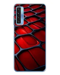 Чохол для TCL 20L Plus з картинкою «Червона глянцева сітка»
