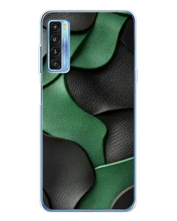 Чохол для TCL 20L Plus з картинкою «Зелені шкіряні хвилі»