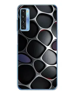 Чохол для TCL 20L Plus з картинкою «Об'ємна темна решітка»