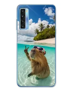 Чехол для TCL 20L Plus с картинкой «Капибара на море» Чехол для TCL 20L Plus с картинкой «Капибара на море»