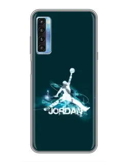 Чехол для TCL 20L с картинкой «Jordan Blue Fire»