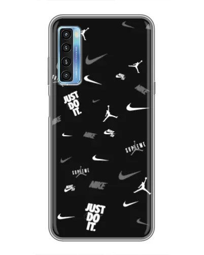 Чехол для TCL 20L с картинкой «Nike Black Pattern» Чехол для TCL 20L с картинкой «Nike Black Pattern»
