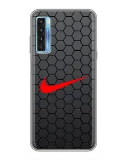 Чохол для TCL 20L з картинкою «Nike — карбонова сітка»