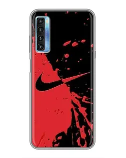 Чехол для TCL 20L с картинкой «Красные брызги Nike» Чехол для TCL 20L с картинкой «Красные брызги Nike»