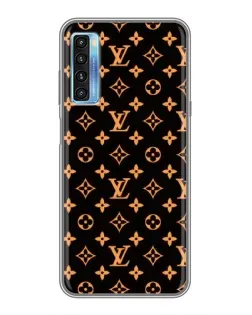 Чохол для TCL 20L з картинкою «Золота монограма LV»