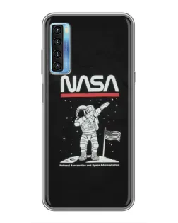 Чохол для TCL 20L з картинкою «NASA — крокуємо по Місяцю»