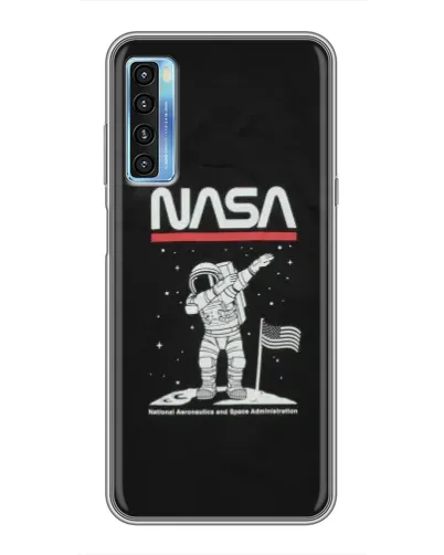 Чохол для TCL 20L з картинкою «NASA — крокуємо по Місяцю»