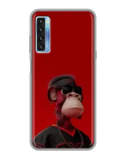 Чохол для TCL 20L з картинкою «Bored Ape в червоному»