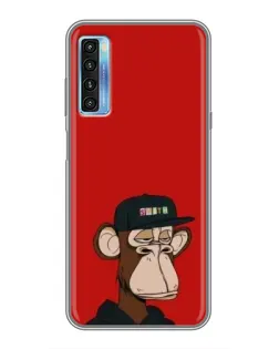 Чохол для TCL 20L з картинкою «Bored Ape — червоний фон»