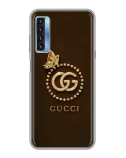 Чохол для TCL 20L з картинкою «Gucci — золотий метелик»