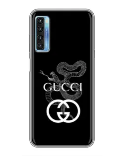 Чохол для TCL 20L з картинкою «Gucci — срібна змія»