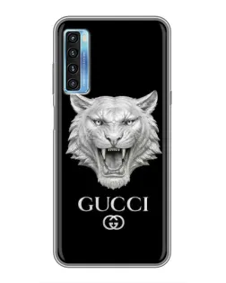 Чохол для TCL 20L з картинкою «Gucci — срібний лев»