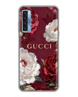 Чохол для TCL 20L з картинкою «Gucci — бордові троянди»