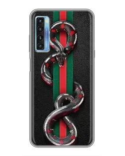 Чохол для TCL 20L з картинкою «Gucci — змія на смузі»