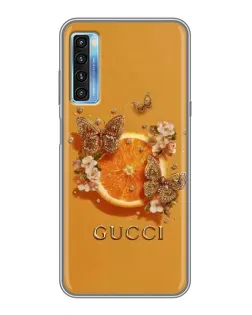 Чохол для TCL 20L з картинкою «Gucci — золоті метелики»