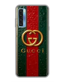 Чохол для TCL 20L з картинкою «Gucci — фірмова смуга та золото»