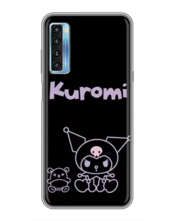Чохол для TCL 20L з картинкою «Kuromi — чорний мінімалізм»