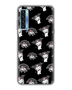 Чохол для TCL 20L з картинкою «Чорний паттерн Kuromi»