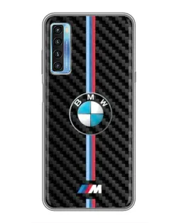 Чохол для TCL 20L з картинкою «Емблема BMW та карбон»