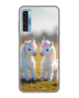 Чехол для TCL 20L с картинкой «Пара единорогов»