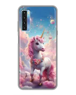 Чехол для TCL 20L с картинкой «Единорог среди облаков»
