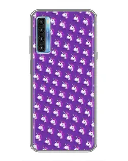 Чехол для TCL 20L с картинкой «Единороги на фиолетовом»