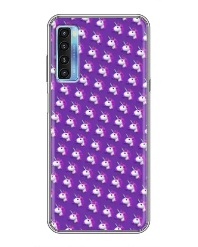 Чехол для TCL 20L с картинкой «Единороги на фиолетовом»