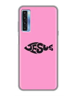 Чохол для TCL 20L з картинкою «Рожевий символ Jesus»