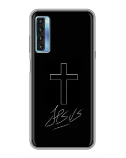 Чехол для TCL 20L с картинкой «Графический крест Jesus»