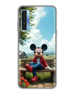 Чохол для TCL 20L з картинкою «Міккі на лавці»