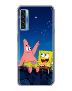 Чохол для TCL 20L з картинкою «Губка Боб та Патрік вночі»