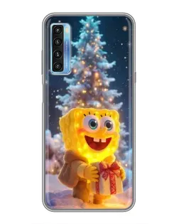 Чохол для TCL 20L з картинкою «Різдвяний Спанч Боб»