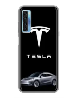 Чохол для TCL 20L з картинкою «Tesla Model Y»