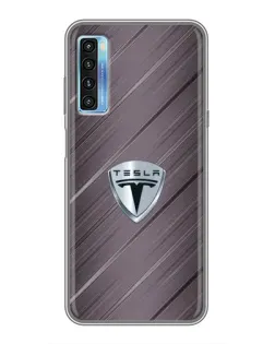 Чохол для TCL 20L з картинкою «Металева текстура Tesla»