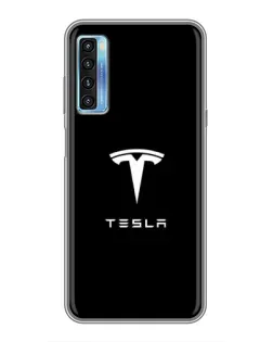 Чохол для TCL 20L з картинкою «Tesla White Logo»