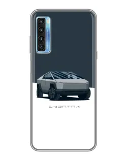 Чохол для TCL 20L з картинкою «Сріблястий Cybertruck Tesla»