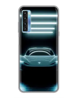 Чохол для TCL 20L з картинкою «Tesla в неоні»