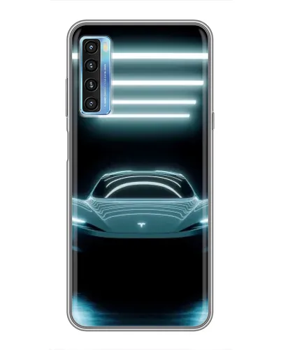 Чохол для TCL 20L з картинкою «Tesla в неоні»