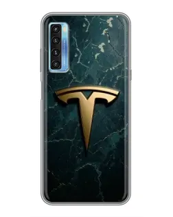 Чохол для TCL 20L з картинкою «Мармурова Tesla Gold»