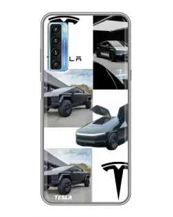 Чохол для TCL 20L з картинкою «Колаж Cybertruck Tesla»