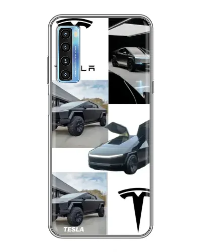 Чохол для TCL 20L з картинкою «Колаж Cybertruck Tesla»